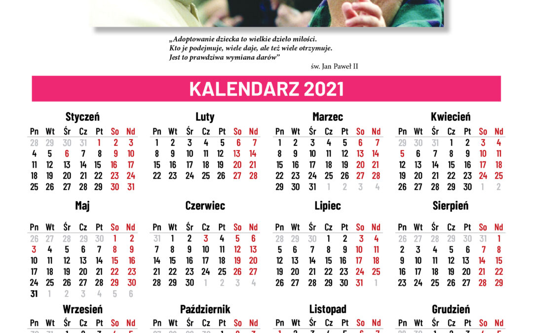 Kalendarz na 2021 r.